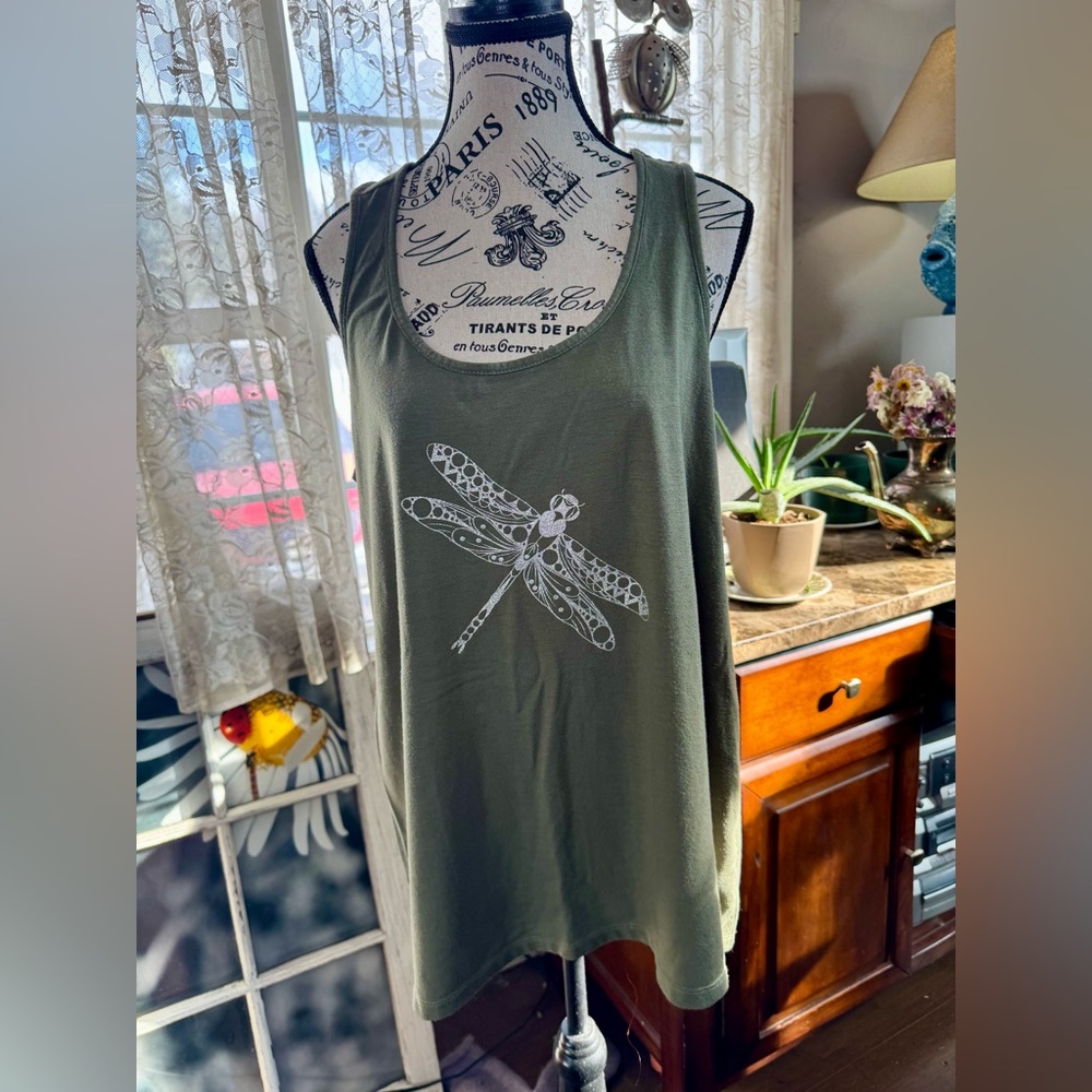 Warehouse Green and White Stylish Tank Top